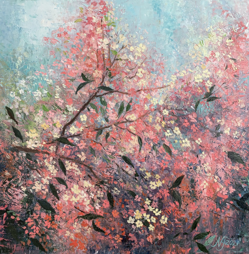 Flowering original painting by Nijolė Grigonytė-Lozovska. Landscapes