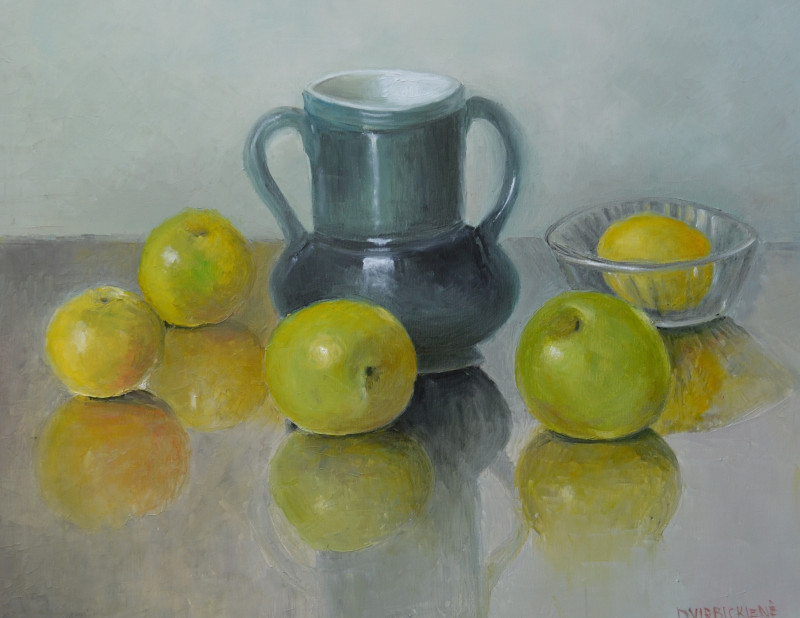 Natiurmortas su obuoliais original painting by Danutė Virbickienė. Still-Life