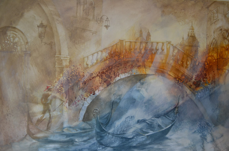 Irena Čingienė tapytas paveikslas Venecija po lietaus , Peizažai , paveikslai internetu