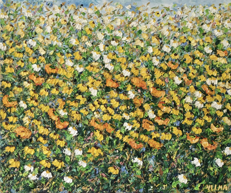 Vilma Gataveckienė tapytas paveikslas Geltonų gėlių laukas, Peizažai , paveikslai internetu