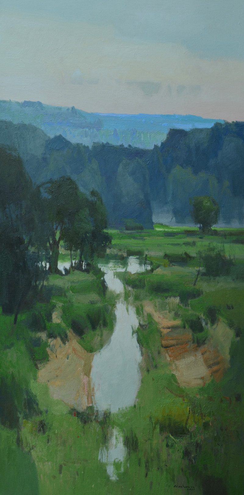 Stream original painting by Vytautas Laisonas. Landscapes