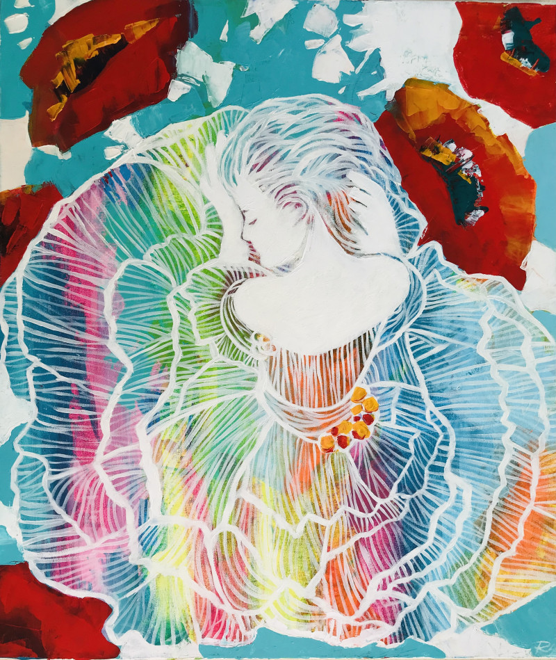 Rūta Sabalaitė-Jyde tapytas paveikslas Miegančioji gražuolė, Moters grožis , paveikslai internetu
