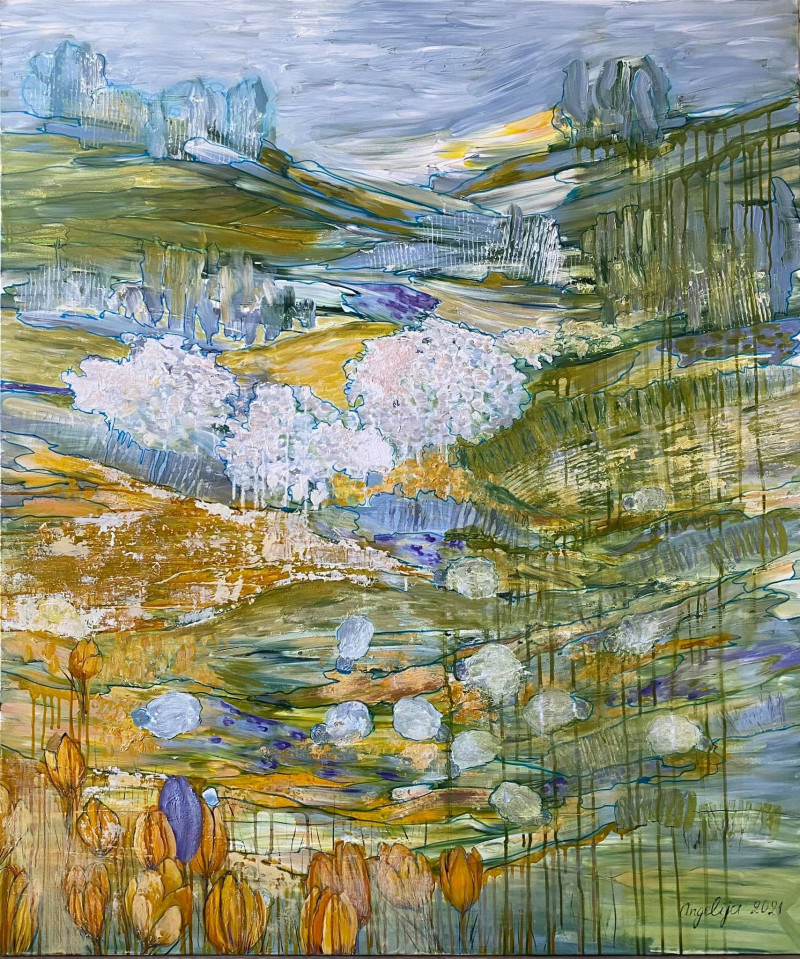 A breath of a Spring original painting by Angelija Eidukienė. Landscapes
