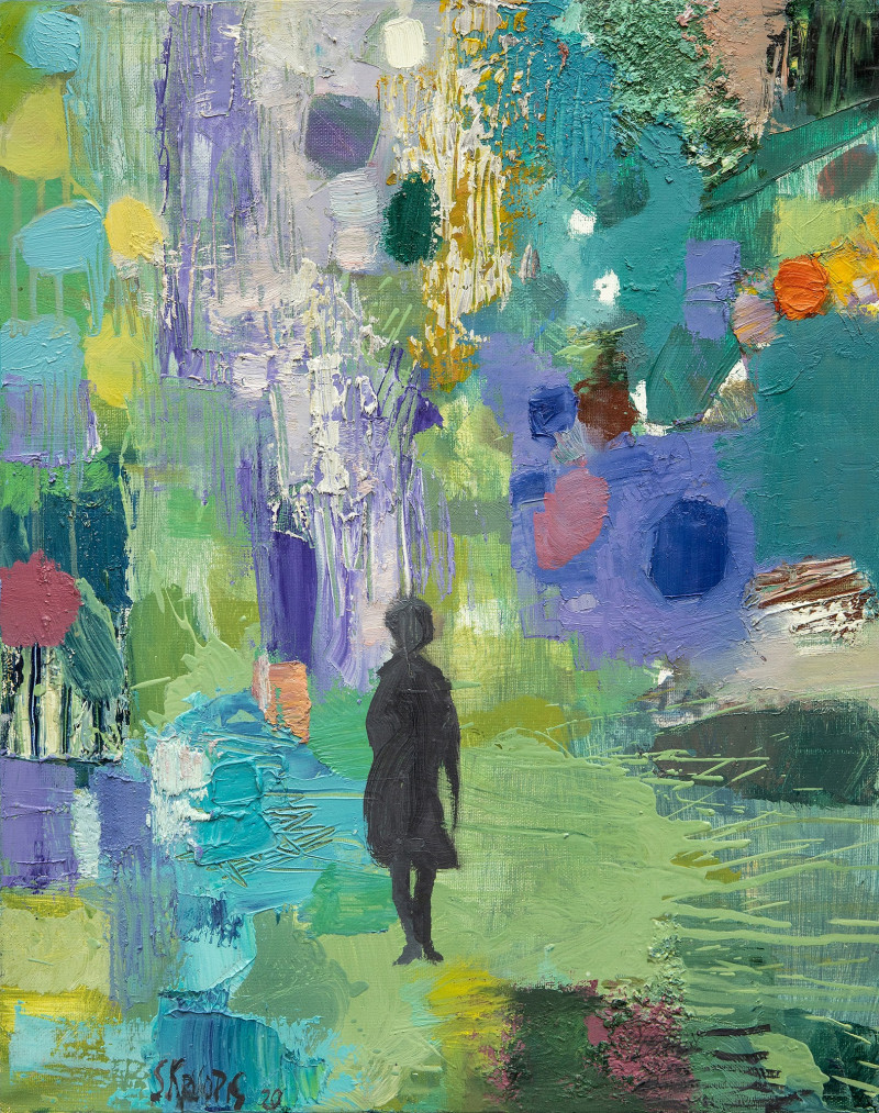 Saulius Kruopis tapytas paveikslas Pasivaikščiojimas, Abstrakti tapyba , paveikslai internetu
