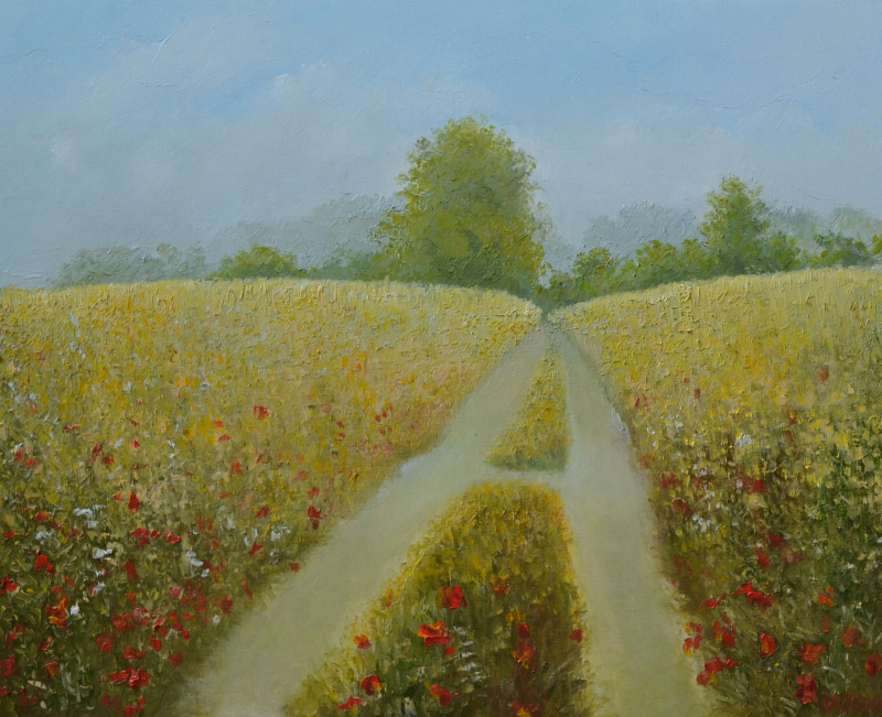Road to the Home original painting by Danutė Virbickienė. Landscapes