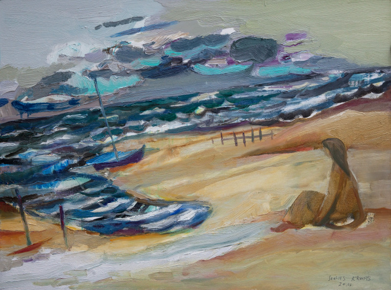 Saulius Kruopis tapytas paveikslas Savaitgalio poilsis prie jūros, Peizažai , paveikslai internetu