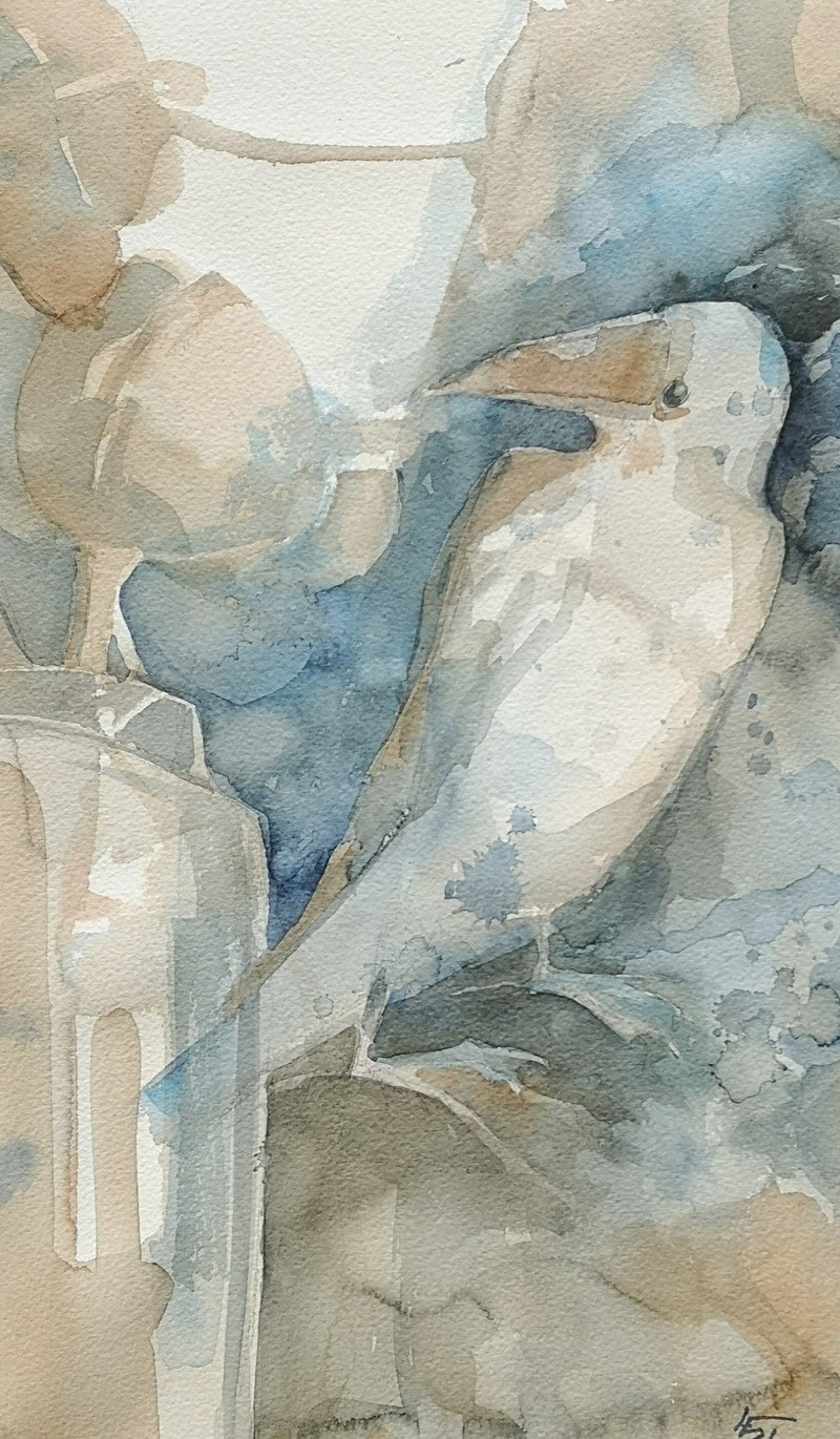 Eglė Lipinskaitė tapytas paveikslas Svečias, Animalistiniai paveikslai , paveikslai internetu