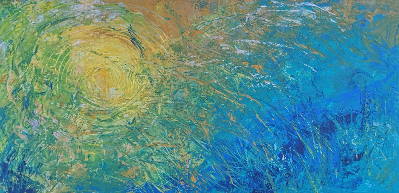 Eglė Lipinskaitė tapytas paveikslas Taku praėjo saulėta diena, Abstrakti tapyba , paveikslai internetu