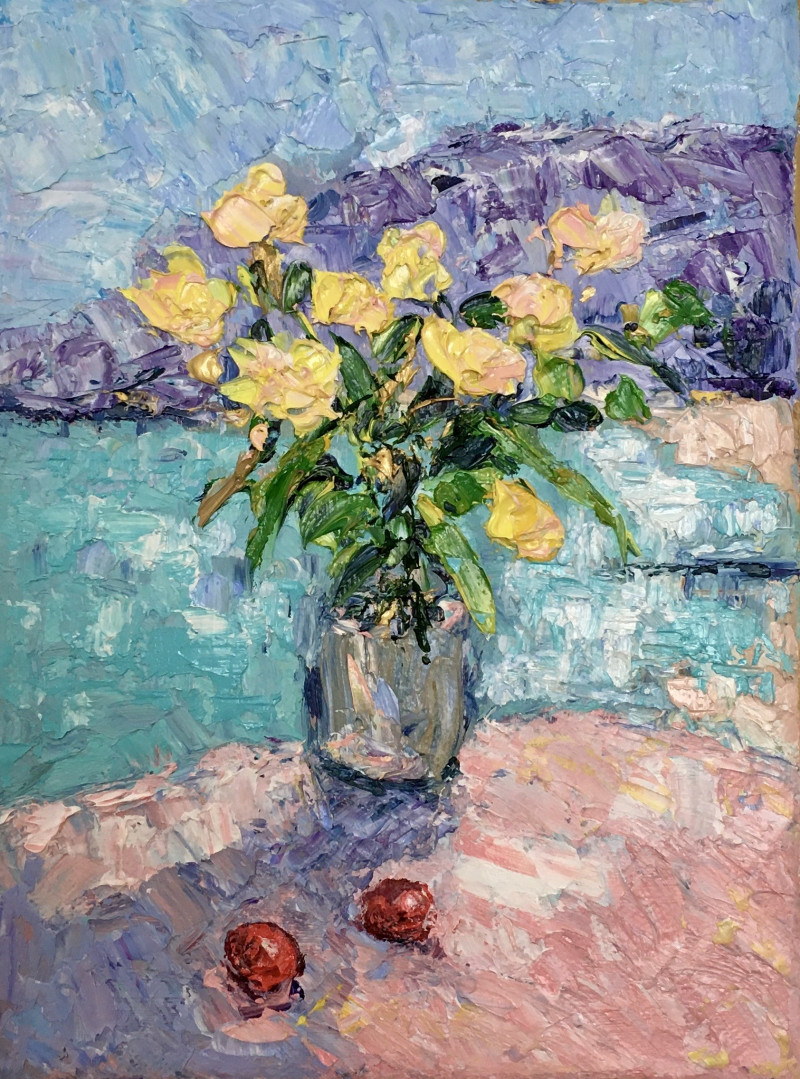 Vilma Gataveckienė tapytas paveikslas Vasaros gėlių puokštė II, Gėlės , paveikslai internetu