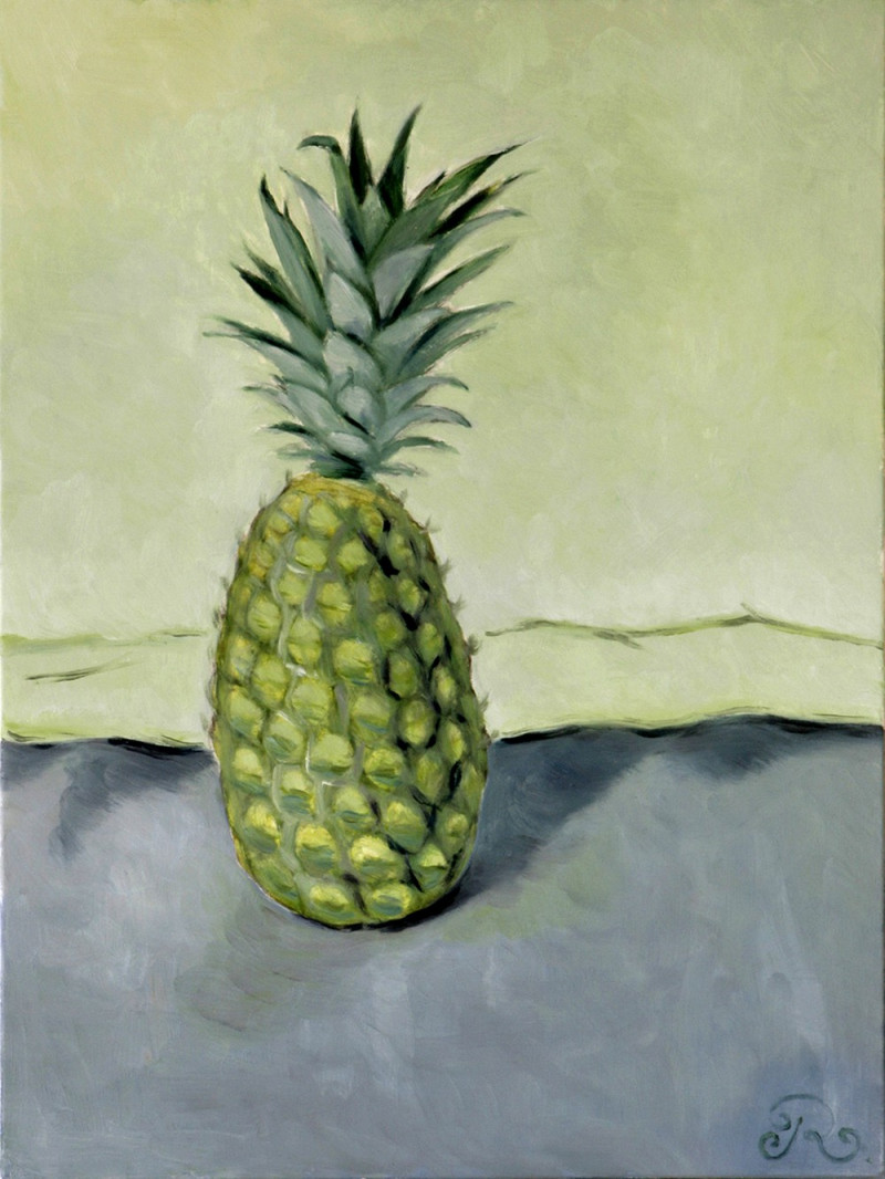 Greenish Pineapple original painting by Raimonda Jatkevičiūtė-Kasparavičienė. Oil painting