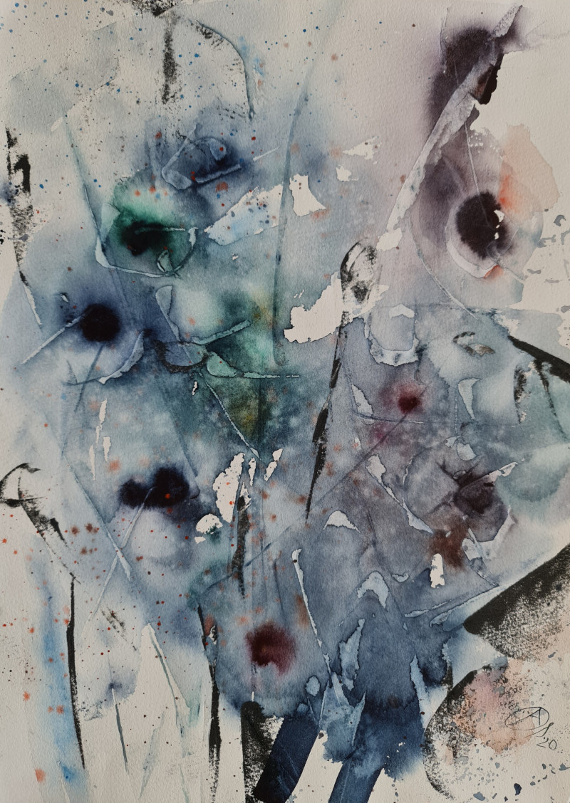 Aušra Sirutienė-Oreigė tapytas paveikslas Gėlėtos dienos II, Abstrakti tapyba , paveikslai internetu