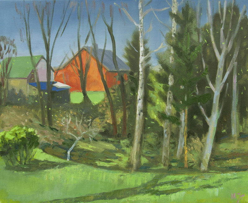Spring Landscape original painting by Vidmantas Jažauskas. Landscapes