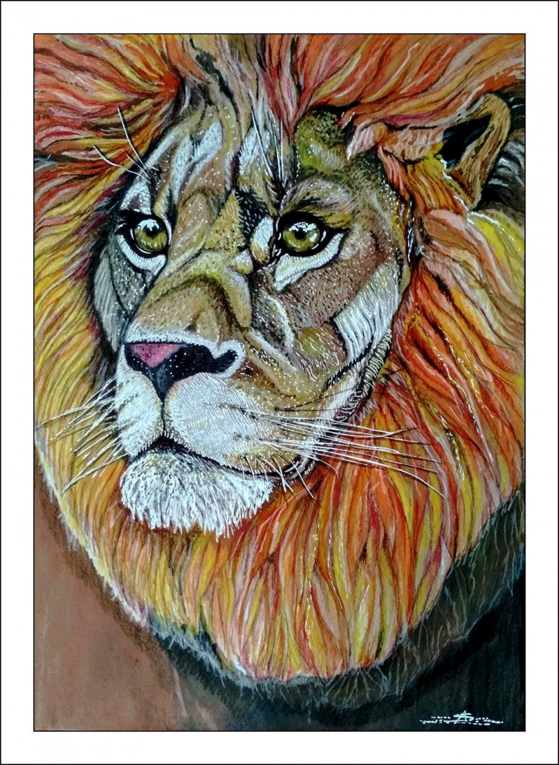 Artūras Skopas tapytas paveikslas Visų žvėrių karalius, Animalistiniai paveikslai , paveikslai internetu