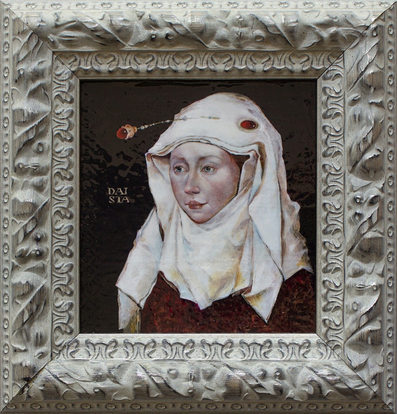 A Drop of Ruby original painting by Daiva Staškevičienė. Portrait
