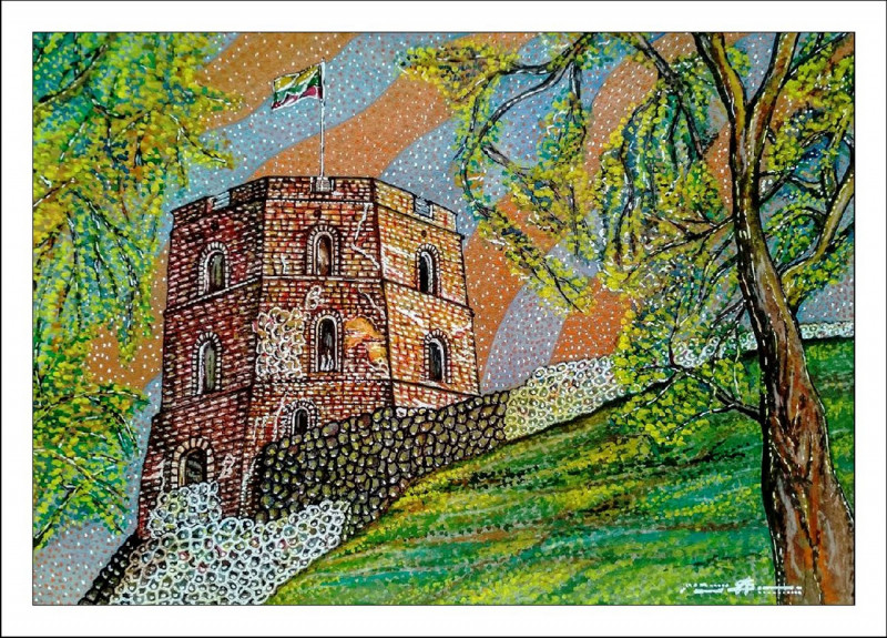 Castle of Gediminas original painting by Artūras Skopas . Landscapes