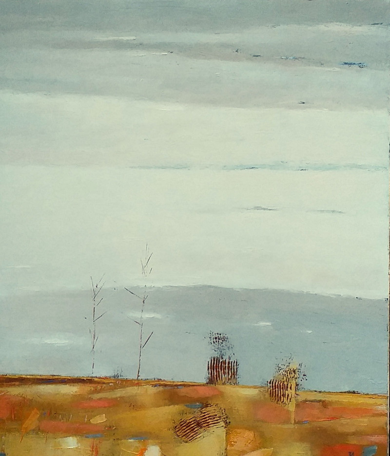 Kęstutis Jauniškis tapytas paveikslas Peizažas su medžiais, Peizažai , paveikslai internetu