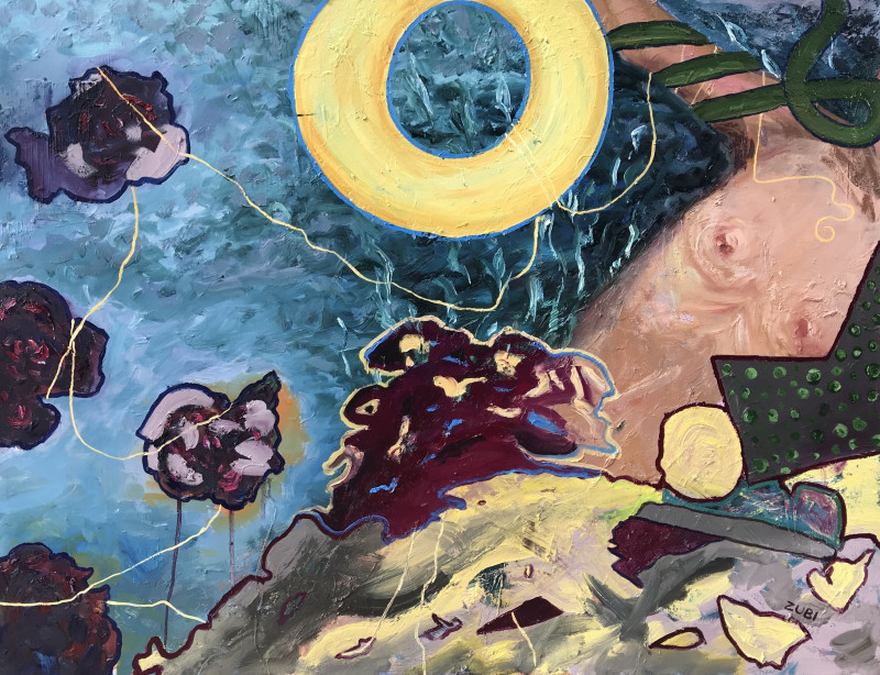 Ieva Zubienė tapytas paveikslas Auksinis siūlas, Išlaisvinta fantazija , paveikslai internetu