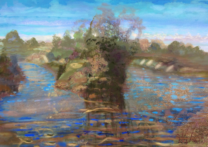 Gražina Vitartaitė tapytas paveikslas Sala Nevėžyje, Abstrakti tapyba , paveikslai internetu