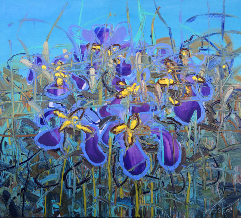 Irises original painting by Vytautas Poška. Flowers