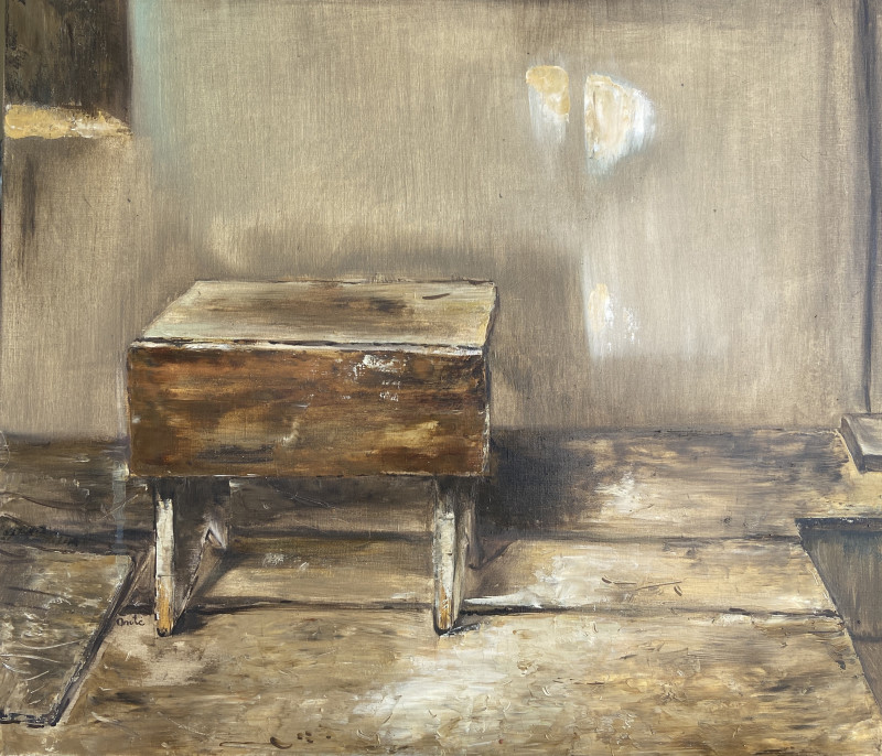 From the Cycle \\"Stories of a Mill\\" - School Bench original painting by Onutė Juškienė. Calm paintings