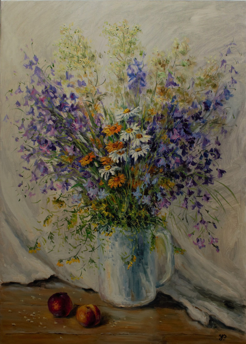 From Sunny Fields of Summer original painting by Irma Pažimeckienė. Still-Life