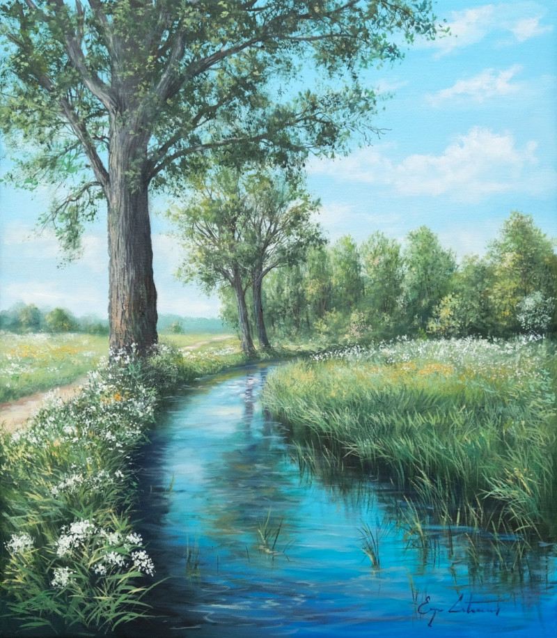 River Coast original painting by Jevgenijus Litvinas. Landscapes