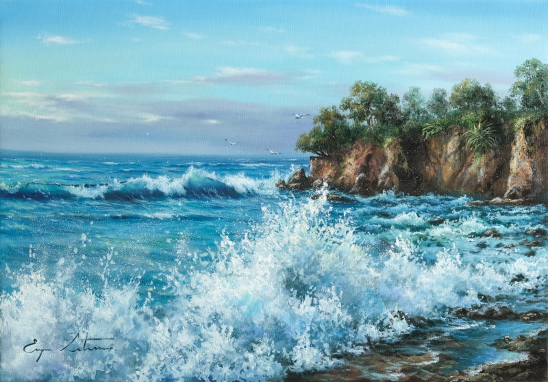 Bay original painting by Jevgenijus Litvinas. Landscapes