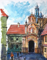 Old town etudes - 02 / donation to Ukraine original painting by Eugis Eidukaitis. Slava Ukraini
