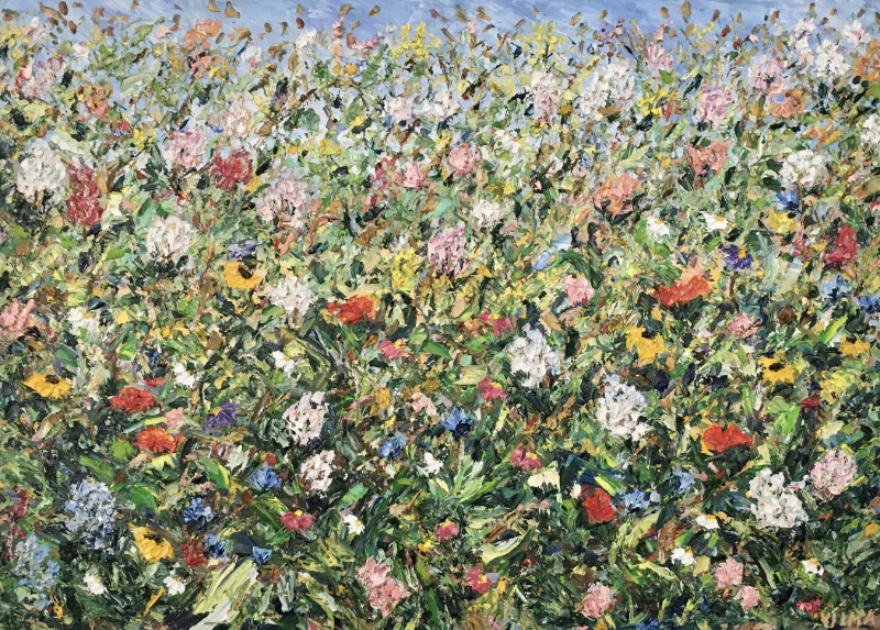 Vilma Gataveckienė tapytas paveikslas Vidurvasaris, Gėlės , paveikslai internetu