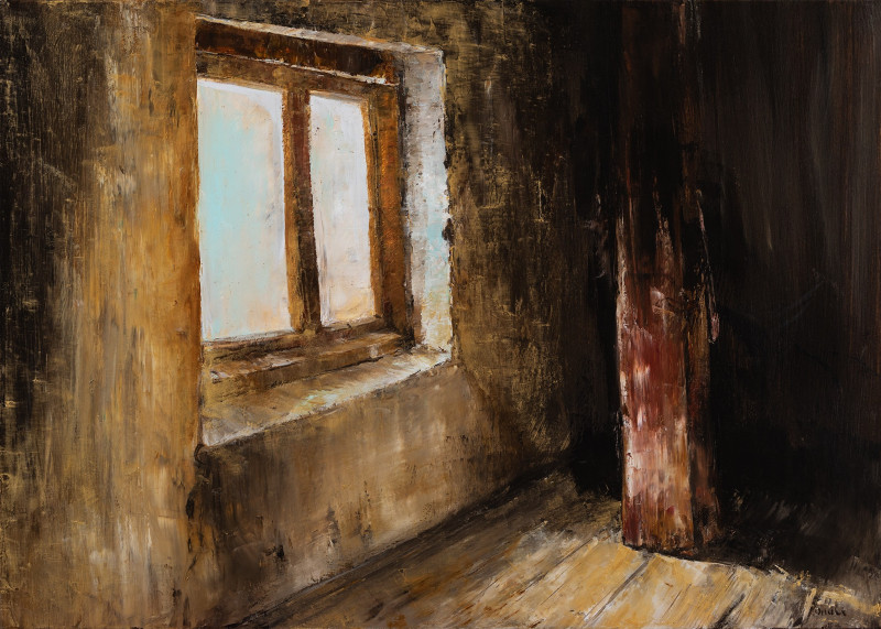 From the Cycle \\"The History of the Mill\\" - A Window original painting by Onutė Juškienė. Calm paintings