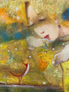 Genutė Burbaitė tapytas paveikslas Prisivilioti laimės paukštę, Fantastiniai paveikslai , paveikslai internetu