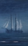 Romanas Borisovas tapytas paveikslas Jūra, rūkas, laivas, Marinistiniai paveikslai , paveikslai internetu