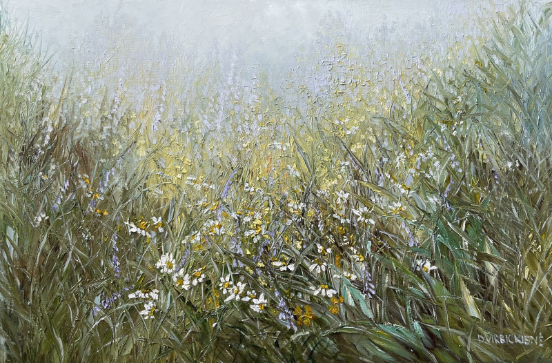 Magical grasslands original painting by Danutė Virbickienė. Easter collection