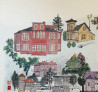 Ina Savickienė tapytas paveikslas Medinės Kauno vilos, Urbanistinė tapyba , paveikslai internetu