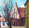 Old town etudes /03 / donation to Ukraine original painting by Eugis Eidukaitis. Slava Ukraini