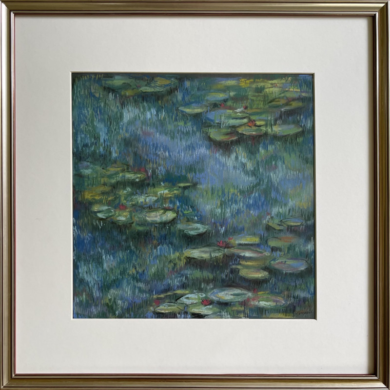 Daiva Karaliūtė tapytas paveikslas Ežeras su lelijomis, Gėlės , paveikslai internetu