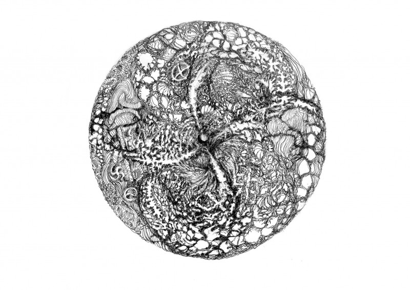 Areta Didžionienė tapytas paveikslas Rėdos ratas, Linijos Menas , paveikslai internetu