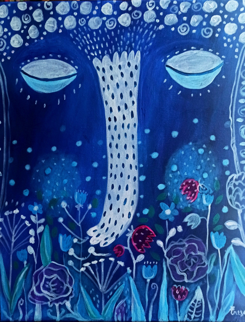 Face of a Butterfly original painting by Inesa Gervė. Freed Fantasy