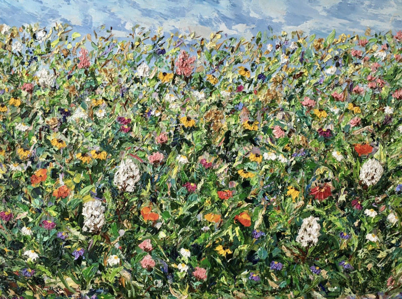 Vilma Gataveckienė tapytas paveikslas Vasara, Gėlės , paveikslai internetu