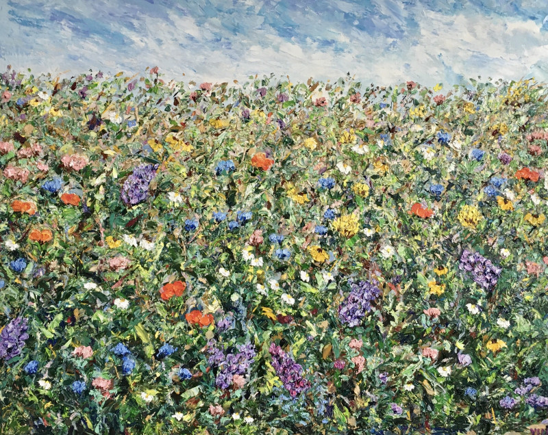Lupines original painting by Vilma Gataveckienė. Flowers