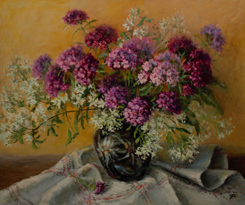 Brightly Colored Carnation original painting by Irma Pažimeckienė. Flowers