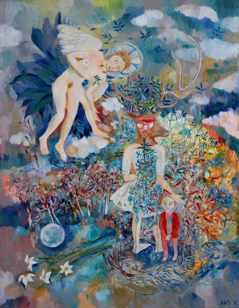 Aurelija Kairytė-Smolianskienė tapytas paveikslas Edenas, Išlaisvinta fantazija , paveikslai internetu