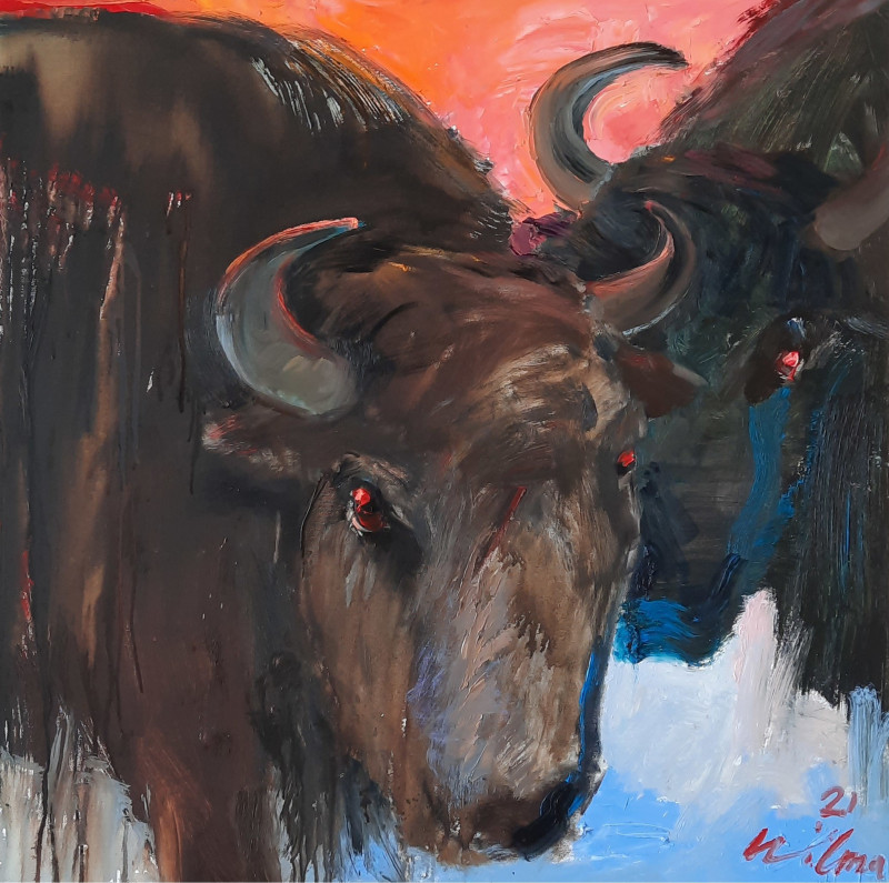 Vilma Vasiliauskaitė tapytas paveikslas Laukimas, Animalistiniai paveikslai , paveikslai internetu
