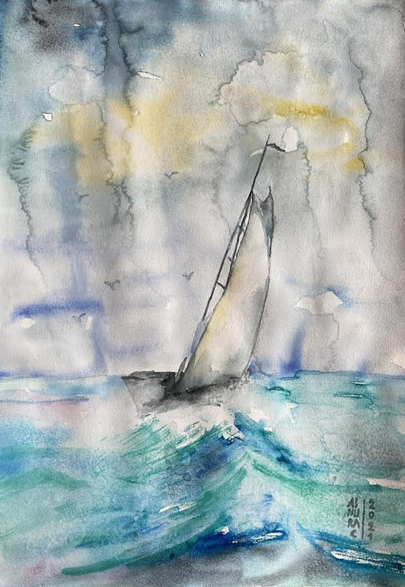 Ainura Batyrova tapytas paveikslas Ant bangos, Marinistiniai paveikslai , paveikslai internetu