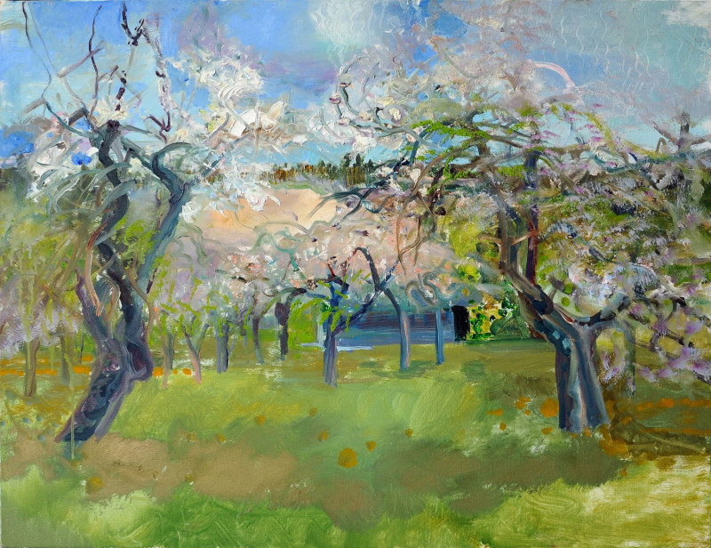 Spring in presidential garden original painting by Gražina Vitartaitė. Landscapes