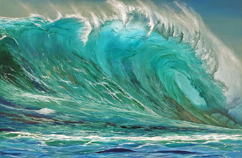 Mantas Naulickas tapytas paveikslas Ideali banga, Marinistiniai paveikslai , paveikslai internetu