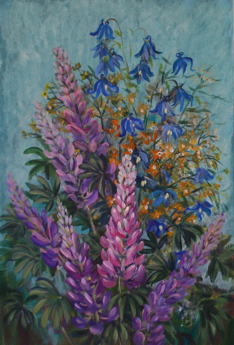 Calm original painting by Lidija Dailidėnienė. Talk Of Flowers