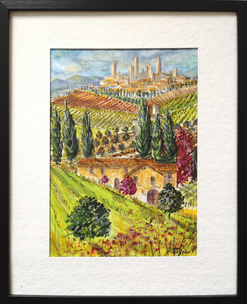 Dmitrij Zuj tapytas paveikslas Toscana/San Gimignano Paesaggio 6, Peizažai , paveikslai internetu