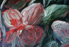Red Flowers original painting by Kristina Česonytė. Oil painting