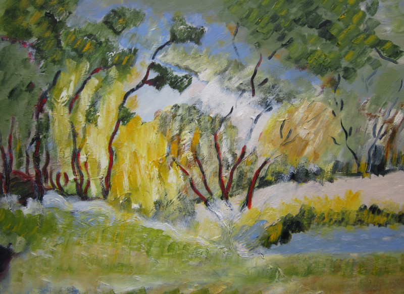Midsummer in the Forest original painting by Gitas Markutis. Landscapes